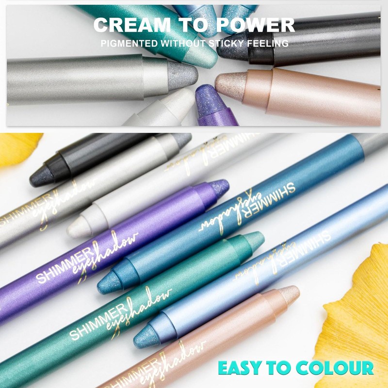 Mint Green Pearl Shimmer Eyeshadow Stick, Creamy Glitter Eye Shadow,