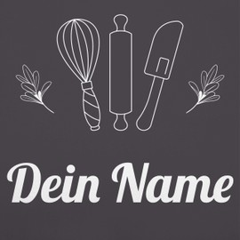 Geschenk mit Namen personalisiert by Shirtracer - Apron – Baking Apron – Your Name – Gift Idea Baking Hobby Baker, Christmas, Mother's Day, Birthday, Hobby Baker, 7 anthracite