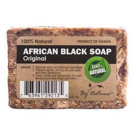 By Natures 100% Natural African Black Soap Original 3.5 Oz (Pack of 1)