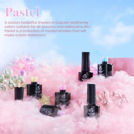 beetles Gel Polish Beetles Pastel Gel Nail Polish Set 6 Pcs Pink Nude Gel Polish Pastel Yellow Blue Gel Polish Soak Off Uv Nail Lamp Gifts for Women Manicure Kit