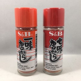 S&B SET of 2 Japanese S&B Ichimi & Nanami Togarashi Red Chili Pepper Assorted Mix
