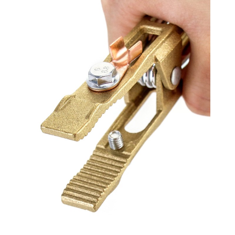 QWORK Brass A-Shape Earth Clamps, 2 Pack 260A Ground Welding