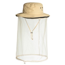 TOP-EX Mens Detachable Net Sun Hat Wide Brim, Outdoor Mosquito Head Net Hat, UV Protective, Beekeeper Accessories, Waterproof Boonie for Fishing & Summer Adventures Khaki XL XXL