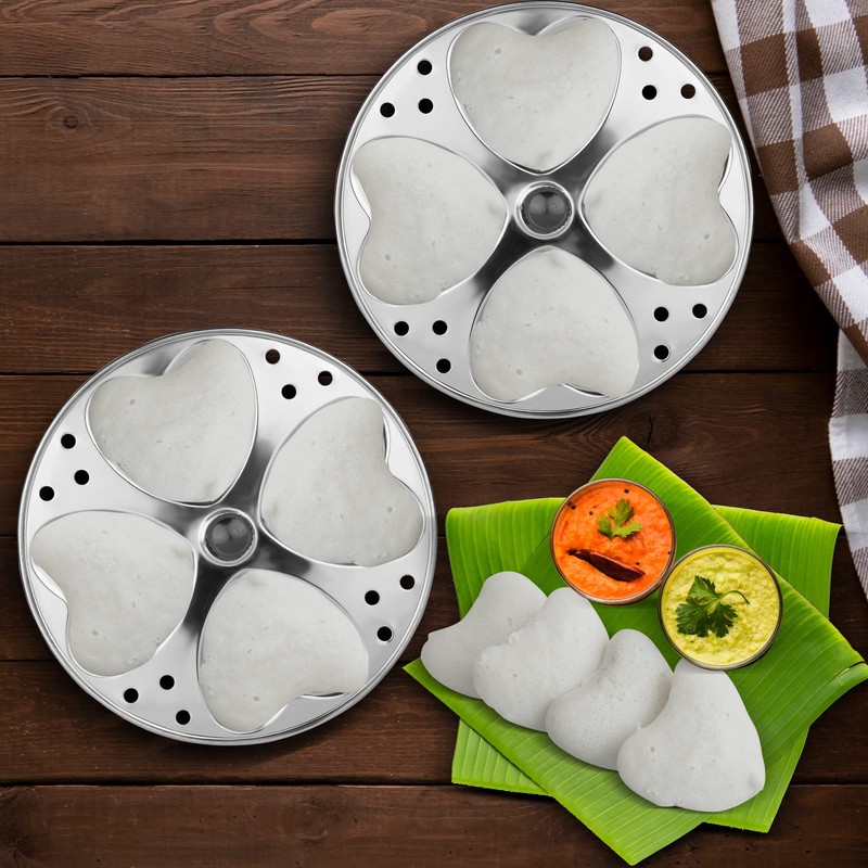KSJONE Stainless Steel Idli Stand | 4-Plates Idli | Idli