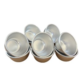 10 Pack Pudding Moulds, Mini Pudding Basins, Aluminium Baking Cups Nonstick Muffin Tin Dariole Moulds Egg Tart Mould Cups Cupcake Basins for Kitchen DIY Cooking (0.15L)