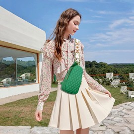 KKXIU Fashion Small Sling Bag for Women Leather Fanny Packs Chest Crossbody Cell Phone Bag Shoulder Travel Purse Gifts for Teenager (A-Pink)