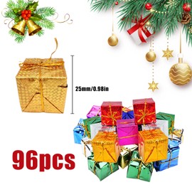 GZGXKJ 96pcs Decorations 2.5cm Mini Boxes Christmas Tree Hanging Decorations Suitable for Christmas Decoration