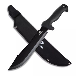 Mossy Oak Machete with Saw, 16" Sharp Machete w/ Sheath Ergonomic No-Slip Handle