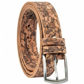 Simaru Buenos Aires Men's Belt, 35 mm Wide, Can Be Shortened, Vegan Cork, Robust Men's Belt with Elegant Metal Buckle, Durable & Vegan, Granada