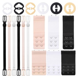 QfwdfcTrenz 18 Pcs Bra Strap Clips Adjustable Non Slip Bra Clips Strap Holder to Make Racerback Comfortable Bras Extenders 2/3 Hook Bras Converter to Racerback