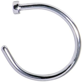 Fake Sterling Nose Ring Lip Ring Septum Cartilage Tragus Helix Ring Piercing 20g (8mm, Silver)