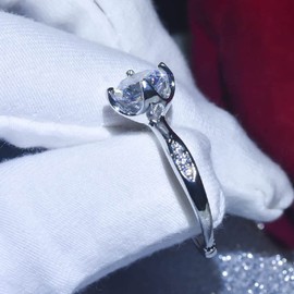 ASFKIPMF Opening 3ct CZ Single Stone Solitaire Engagement Ring Cubic Zirconia Wedding for Women Cubic Zirconia Love Promise Rings for Her, Anniversary Solitaire CZ Simulated Diamond Ring