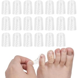 20 Pcs Protector para Dedos de Los Pies, Protector de Gel para Dedos de Pie, Protector Dedos Pie, Alivia Dolor de Uñas Encarnadas, Callos y Ampollas, Transpirables, Reutilizables, Ajustables
