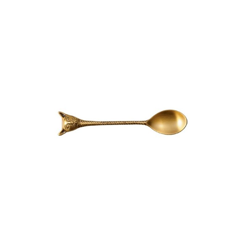 Keystone Brass Cutlery Cat Face Gold Teaspoon BRCUCFSG