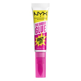 NYX Professional Makeup The Brow Glue Crazy Lift, gel de cejas con fijación extrema por 24H, efecto laminado, resiste al sudor y sin residuos, cepillo integrado para precisión, 7ml - (Transparente)