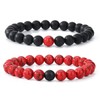 MengPa Mens Beaded Bracelets Couples Matching Bracelet Set Matte Beads
