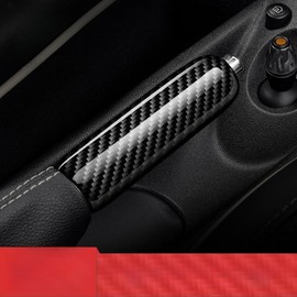 Cubierta de freno de mano de fibra de carbono para mini Cooper R50 R53 R56 R57, ribete de agarre de freno estilo carreras, para funda de protección de acabado brillante 2001-2015