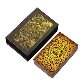 YLME Tarot Cards - Tarot Cards for Beginners - Waterproof PVC Material - Tarot Cards - with Book - English, Gold