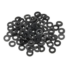 PATIKIL M3 Nylon Flat Washer, 80 Pack 3mm ID 6mm OD 1mm Thick Sealing Spacer Gasket Ring for Faucet Pipe Water Hose Fastener Bolt, Black