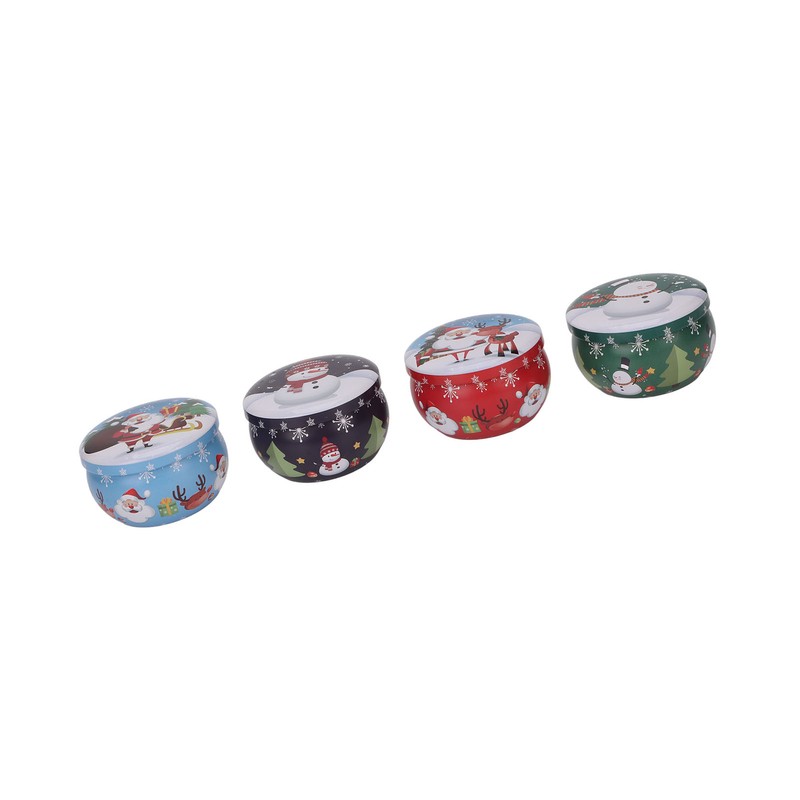 4Pcs Christmas Scented Candles Gifts Set Soy Wax Plant Oil