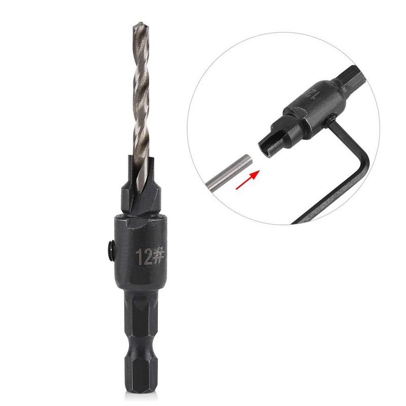 Bosch Countersink Drill Bit, 4 Pieces Hex Shank HSS Drill