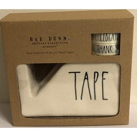 Rae Dunn Tape Dispenser Set, 2 Rolls Tape Celebrate Thank You