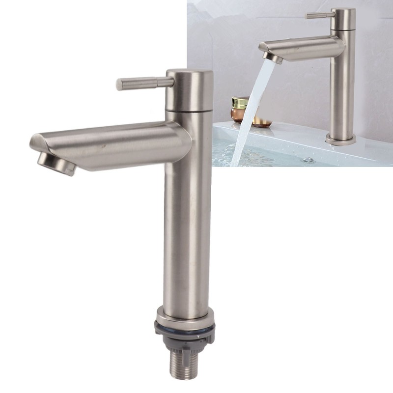 Kitchen Faucet Single Hole Stainless Steel Single Cold Sink Faucet