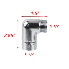 Coshar Shower Head Elbow Adapter Shower Arm 90 Degree Elbow Brass Shower Head Adapter for Wall-Mounted Showers And Hand Showers(90 Degree)