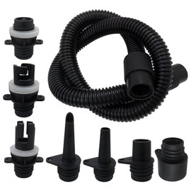 Suifaqi 2025 New Paddle Board Pump Adapter Hose, Sup Pump Adaptor Kit with 7 Air Valve Nozzles and 3.3 Ft Hose, Electric Hand Air Pump for Inflatable Stand Up Paddle Board/Boat/Tent/Pool/Mat