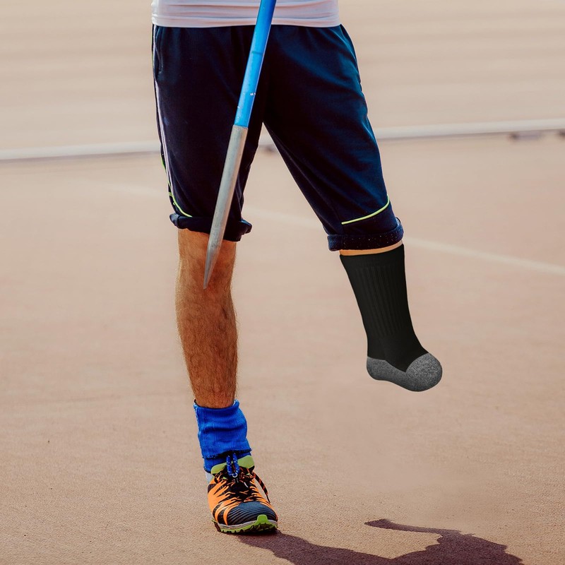 Silicherry 12 Pcs Amputee Socks Crew Soft Prosthetic Socks Breathable