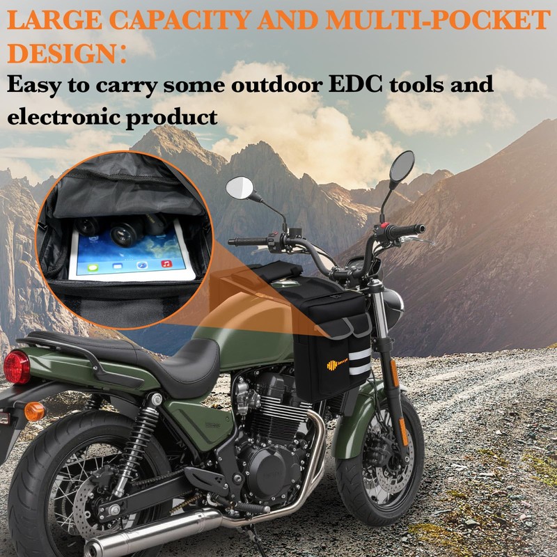 Jarocye ATV Saddle Bag with Map Pouch & Cooler, Water-Resistant