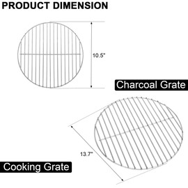 Outspark Accessories Kit for Weber 14'' Smokey Joe/Smokey Joe Silver and Gold and Tuck-n-Carry Grills,Cooking Grate and Charcoal Grate Replacement Parts for Weber 7431 7439