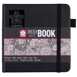Sakura Sketch Notebook-80 Sheets, Black Pages, 12 x 12 cm