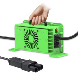 FcotMiue Upgrade 48 Volt 18 Amp Golf Cart Charger with 2-Pin Connector for Yamaha G14 G16 G19 G22 Drive Golf Carts 1996-2006 48V Lead Acid Batteries Trickle Charger IP67 Waterproof