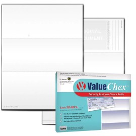 ValueChex UV Secure Check Paper- Blank Check Stock - Business Check On Top