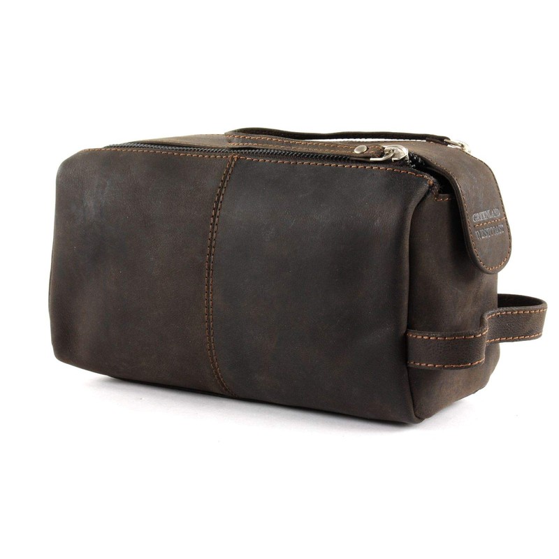 GreenLand NATURE Westcoast Kulturbeutel Leder 24 cm, sattelbraun