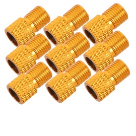 GRIRIW 10pcs Gas Nozzle Adapter Bike Tire Valve Adapter Bicycle Valve Adapter Kit Air Compressor Inflate Valve Adapter Bike Valve Adaptor Valve Air Chuck Golden Alloy