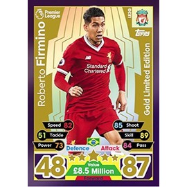 MATCH ATTAX 17/18 ROBERTO FIRMINO GOLD LIMITED EDITION CARD LE3G - LIVERPOOL 2017/18