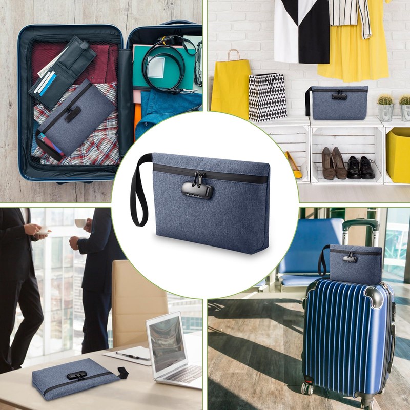 KeeKit Money Bag with Combination Lock, 13 x 8 Inches