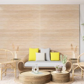 Art3d 48 x 96 Inch Natural Bamboo Wall Panel for Interior Wall Decor, Flexible Pole Wrap Wainscoting Wall Cladding Paneling for Living Room, Bedroom, Office, Kitchen Island, Light-carbonized