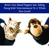 Animal Hand Puppets Set for Kids & Adults - 12.5"