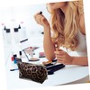 Healeved 4pcs Leopard Travel Cosmetic Bag Large Capacity Makeup Pouch