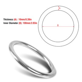 ANKROYU Welded Stainless Steel O Ring, Heavy Duty Fitness Yoga Diving Training Equipment, Smooth Surfaces Polished Stainless Steel Welded Ring for Humans Dogs