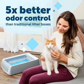 PetSafe ScoopFree Complete Plus Self-Cleaning Cat Litterbox - Never Scoop Litter Again - Hands-No Cleanup With Disposable Crystal Tray - Less Tracking, Better Odor Control - Includes Disposable Tray