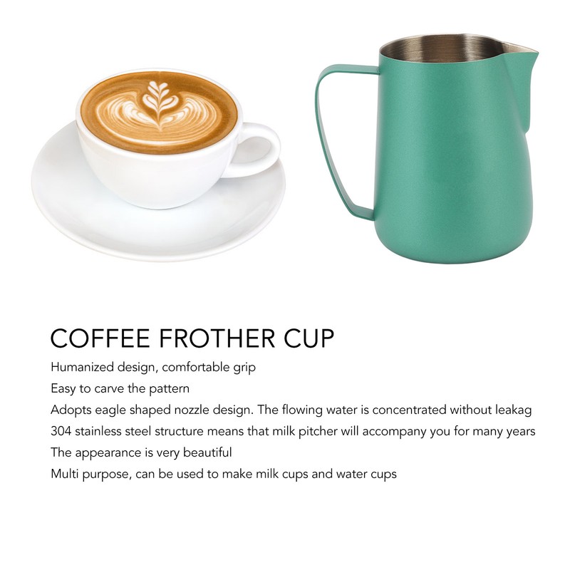 420ml/14oz Stainless Steel Coffee Frother Cup Multipurpose Coffee Milk Frothing