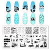 JERCLITY 6pcs Seaside Scenery Nail Stamping Plate Nail Stamping Kit