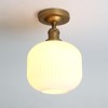 Pathson Vintage Flush Mounted Ceiling Light with Milk White Glass,
