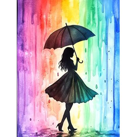 Naykow Rainbow Silhouette Diamond Painting Kits for Adults Full Drill 5D Diamond Art Kits DIY Diamond Painting by Number for Home Wall Decor 12 x 16 inches