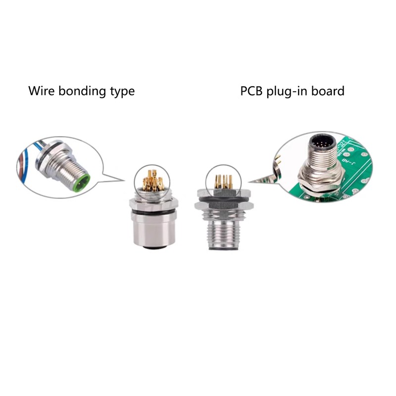 5Pcs M12 4 Pin A Code Female Connector Cable, IP67
