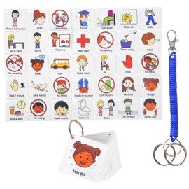 CHEFAN Visual Communication and Behavior Management Tools for Autism, Special Needs, ADHD, 40 Pocket Flash Cards